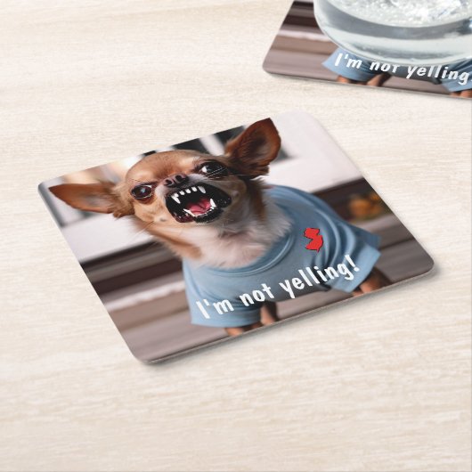 ニュージャージーユーモアチワフアコースター スクエアペーパーコースター (アングル)