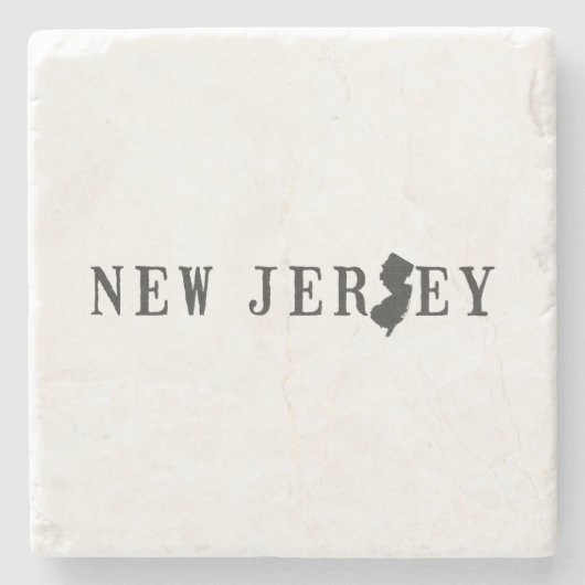 ニュージャージーレタージャージャンガーデン州ワードアート ストーンコースター (正面)