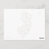 ニュージャージーヴィンテージ写真マップアンティーク州グラフ ポストカード (裏面)