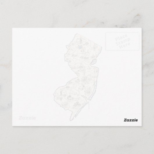 ニュージャージーヴィンテージ写真マップアンティーク州グラフ ポストカード (裏面)