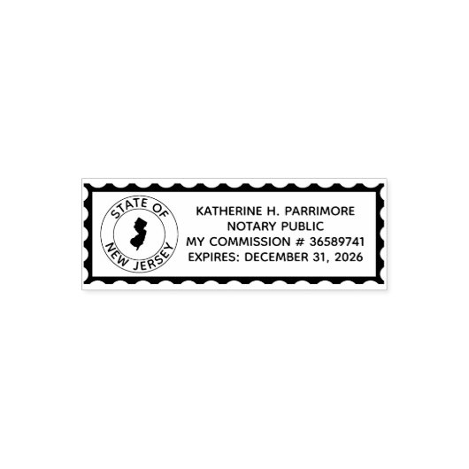 ニュージャージー公証公証書自墨付きゴム印 セルフインキングスタンプ (デザイン)