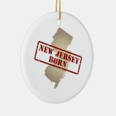 ニュージャージー出身-地図のスタンプ セラミックオーナメント (右)