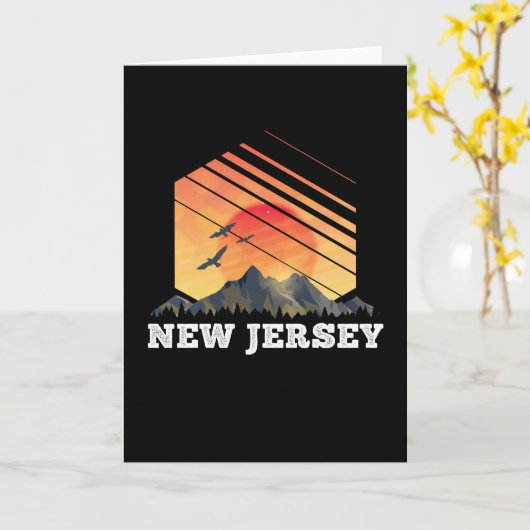 ニュージャージー山脈の夕焼け アメリカ 米国 ギフト カード (黄色い花)