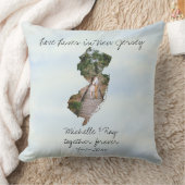 ニュージャージー州に住む愛の州の形をしたカスタム写真 クッション (ブランケット)