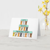 ニュージャージー州のかわいい猫たちのハッピーバースデー カード (黄色い花)