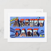 ニュージャージー州のアスベリー・パークからのヴィンテージの挨拶 ポストカード (正面/裏面)