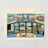 ニュージャージー州のグリーティング ヴィンテージ ポストカード (正面/裏面)