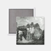 ニュージャージー州のパッサク川の滝のビュー マグネット (正面/裏面)