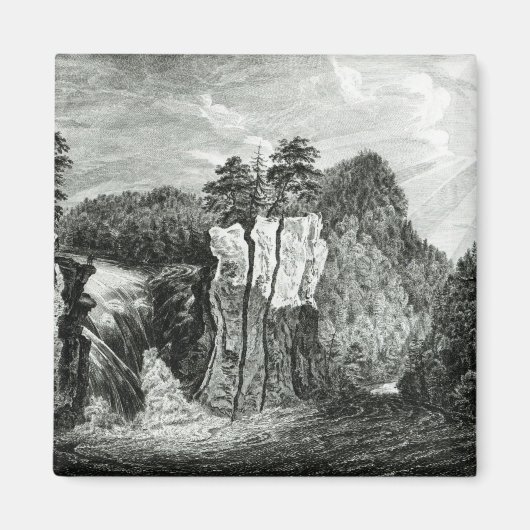 ニュージャージー州のパッサク川の滝のビュー マグネット (正面)