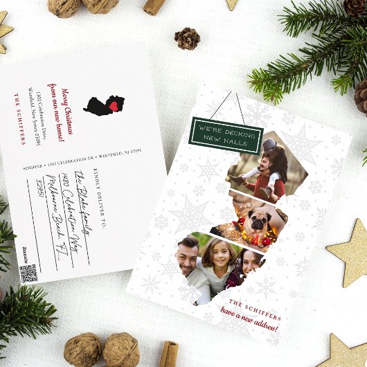 ニュージャージー州の休日の引越し案内はがき シーズンポストカード