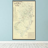 ニュージャージー州の地図での革命戦争の戦い キャンバスプリント (インサイチュ (ウッドフロア))