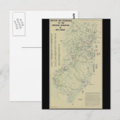 ニュージャージー州の地図での革命戦争の戦い ポストカード (正面/裏面)
