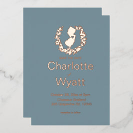 ニュージャージー州の地図  デスティネーションウェディング   箔招待状