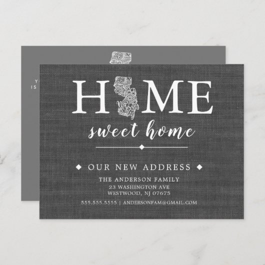 ニュージャージー州の州の移動アナウンスのポストカード 案内ポストカード (正面/裏面)