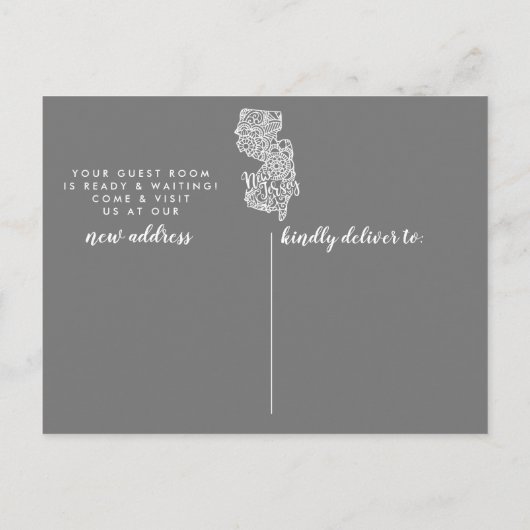 ニュージャージー州の州の移動アナウンスのポストカード 案内ポストカード (裏面)