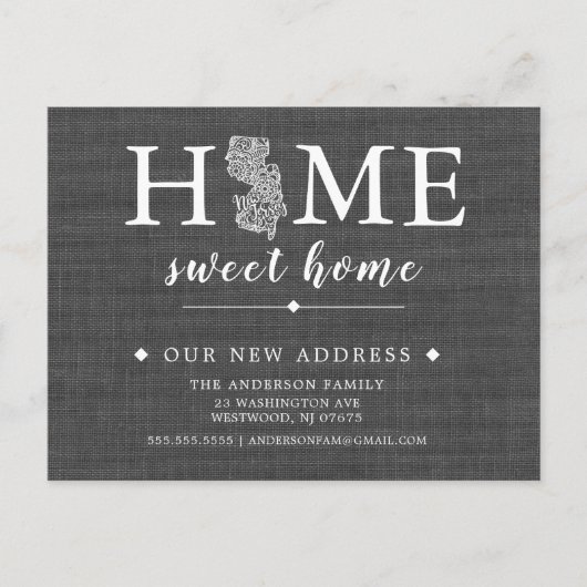 ニュージャージー州の州の移動アナウンスのポストカード 案内ポストカード (正面)