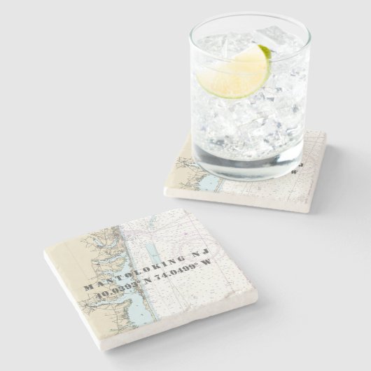 ニュージャージー州の本格的なチャートのマントロ航海のック ストーンコースター (横)