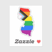 ニュージャージー州の誇り LGBTQ プログレスプライド シール (シート)
