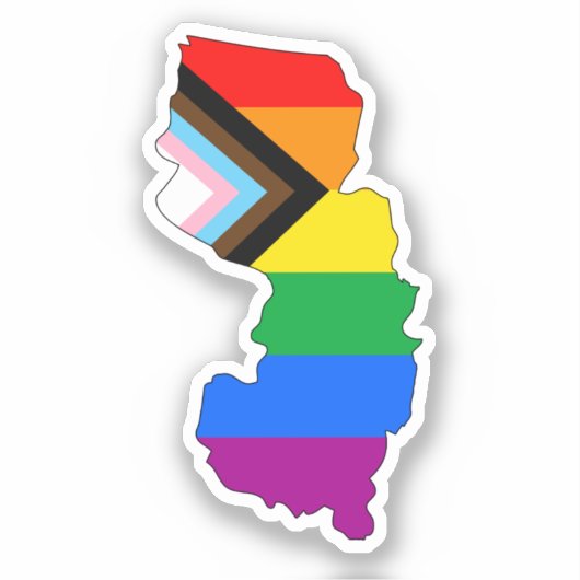 ニュージャージー州の誇り LGBTQ プログレスプライド シール (正面)