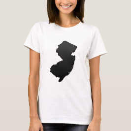 ニュージャージー州の黒いアウトライン Tシャツ