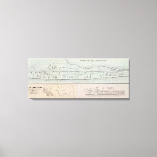 ニュージャージー州のMonmouthビーチプロパティ キャンバスプリント (正面)