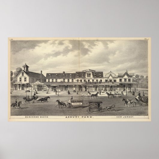 ニュージャージー州アスベリーパークのビジネスブロック ポスター (正面)