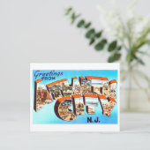 ニュージャージー州アトランティックシティからのヴィンテージの挨拶 ポストカード (スタンド正面)