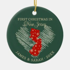 ニュージャージー州アメリカでの初めてのクリスマスを夫婦で セラミックオーナメント