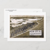 ニュージャージー州オシャンシティのヴィンテージマップ ポストカード (正面/裏面)