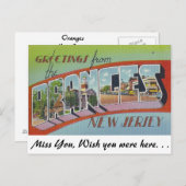 ニュージャージー州オレンジからの挨拶 ポストカード (正面/裏面)