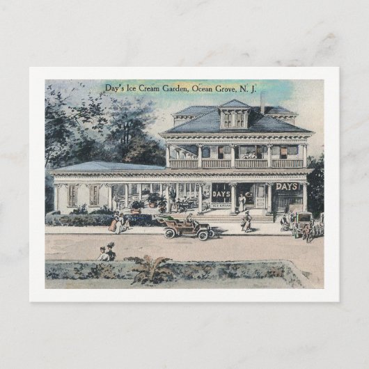 ニュージャージー州オーシャングローブのアイスクリームスタンド ヴィンテージ ポストカード (正面)