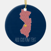 ニュージャージー州カスタムマップ(都市と名前) セラミックオーナメント (正面)