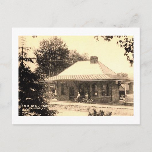 ニュージャージー州カリフォン駅デポヴィンテージ ポストカード (正面)