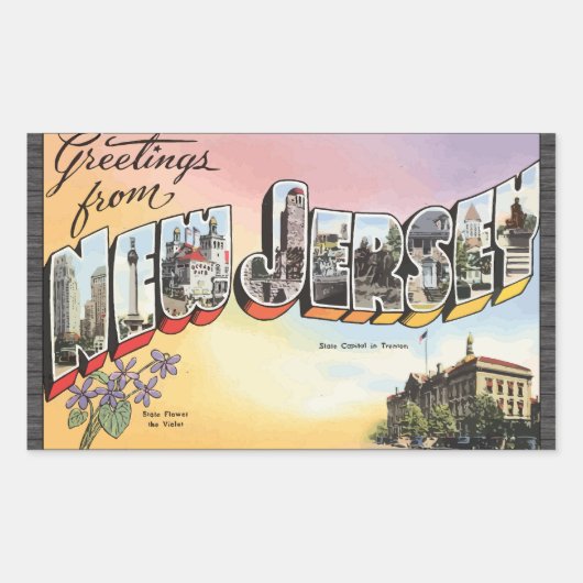 ニュージャージー州キャピタル10代,ヴィンテージ 長方形シール (正面)