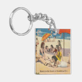 ニュージャージー州ケアンズバーグビーチシーン – アンティーク キーホルダー (正面左)