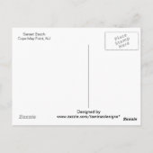 ニュージャージー州ケープメイの美しい夕焼けのビーチ ポストカード (裏面)