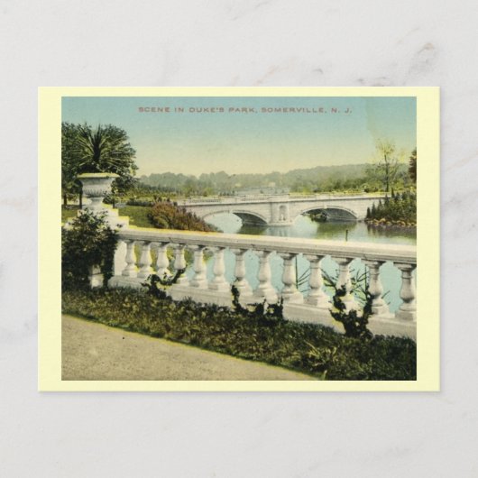 ニュージャージー州サマービルのデュークズパーク1912ヴィンテージ ポストカード (正面)
