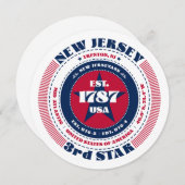 ニュージャージー州サーキュラータイポグラフィフラットカード (正面/裏面)