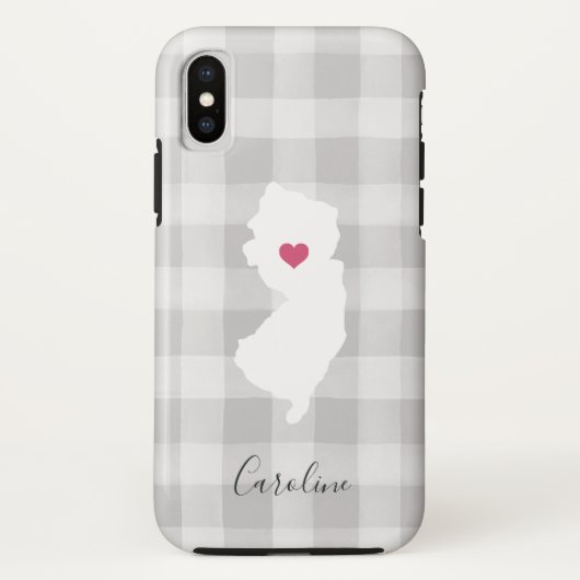 ニュージャージー州シルエット素朴グレープレイド Case-Mate iPhoneケース (裏面)