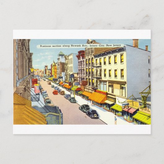 ニュージャージー州ジャージーシティにニューアークAve ポストカード (正面)