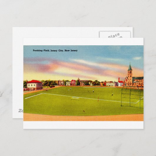 ニュージャージー州ジャージーシティのパーシングフィールド ポストカード (正面/裏面)