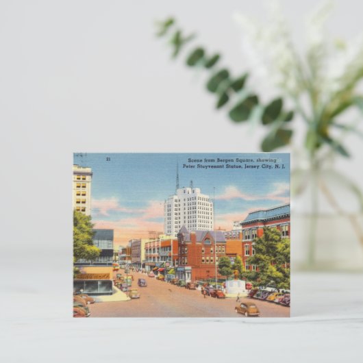 ニュージャージー州ジャージーシティベルゲンスクエア ポストカード (スタンド正面)