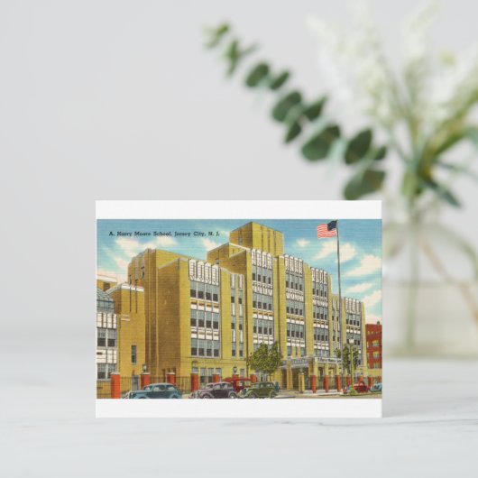 ニュージャージー州ジャージー市にあるハリー・ムーアの学校 ポストカード (スタンド正面)