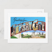 ニュージャージー州ジャージー・シティからのヴィンテージ挨拶 ポストカード (正面/裏面)