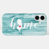 ニュージャージー州ターコイズウッドルック Case-Mate iPhoneケース (裏面 (横))