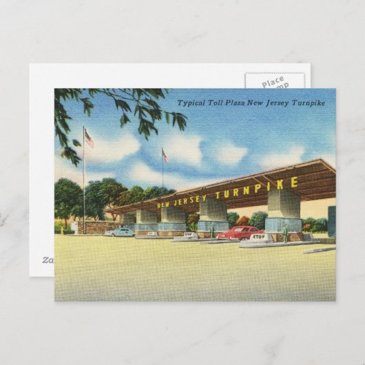 ニュージャージー州ターンウェイキの料金所 ヴィンテージ ポストカード (正面/裏面)