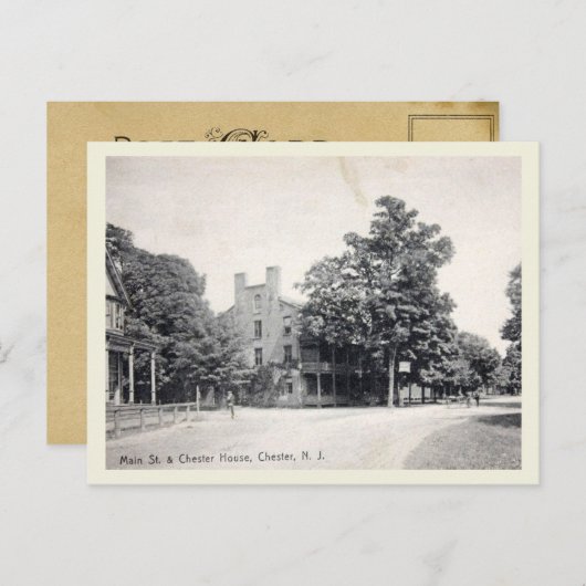 ニュージャージー州チェスター、メインストリート、ヴィンテージスタイル ポストカード (正面/裏面)