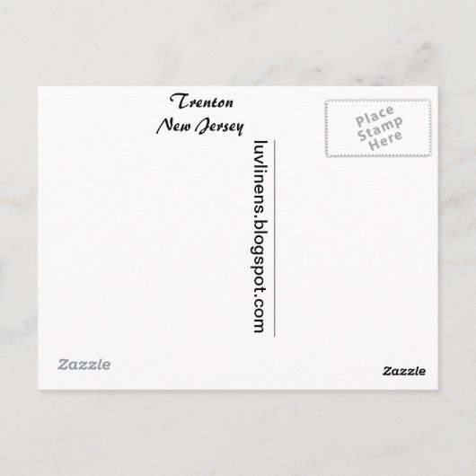 ニュージャージー州トレントンからのご挨拶 ポストカード (裏面)