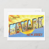 ニュージャージー州ニューアークからのヴィンテージの挨拶 ポストカード (正面/裏面)