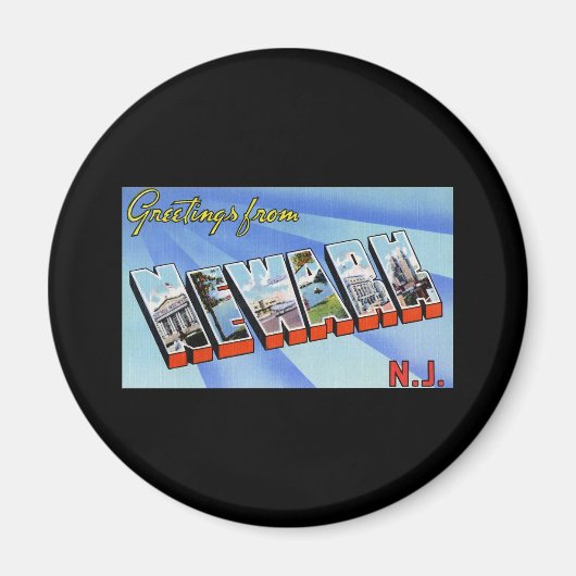ニュージャージー州ニューアークからの挨拶 マグネット (正面)